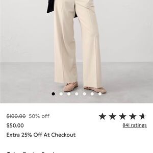 Banana Republic Cream Wide-Leg Pants